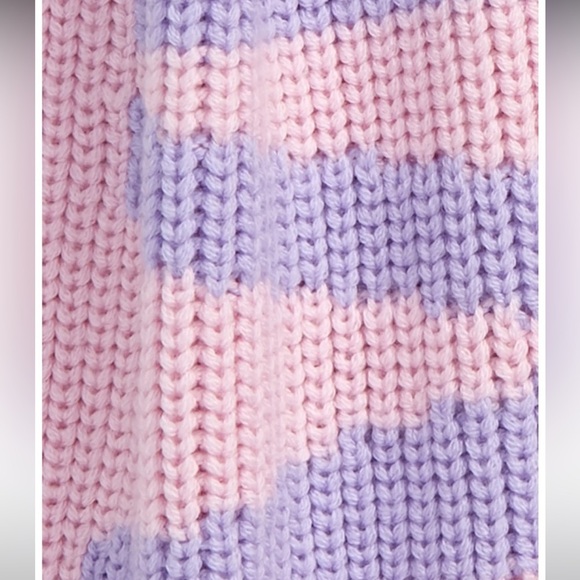 NWT Versace Intarsia Chunky Pink Light Purple Knit Wool Fringe Scarf MyTheresa - Picture 12 of 17